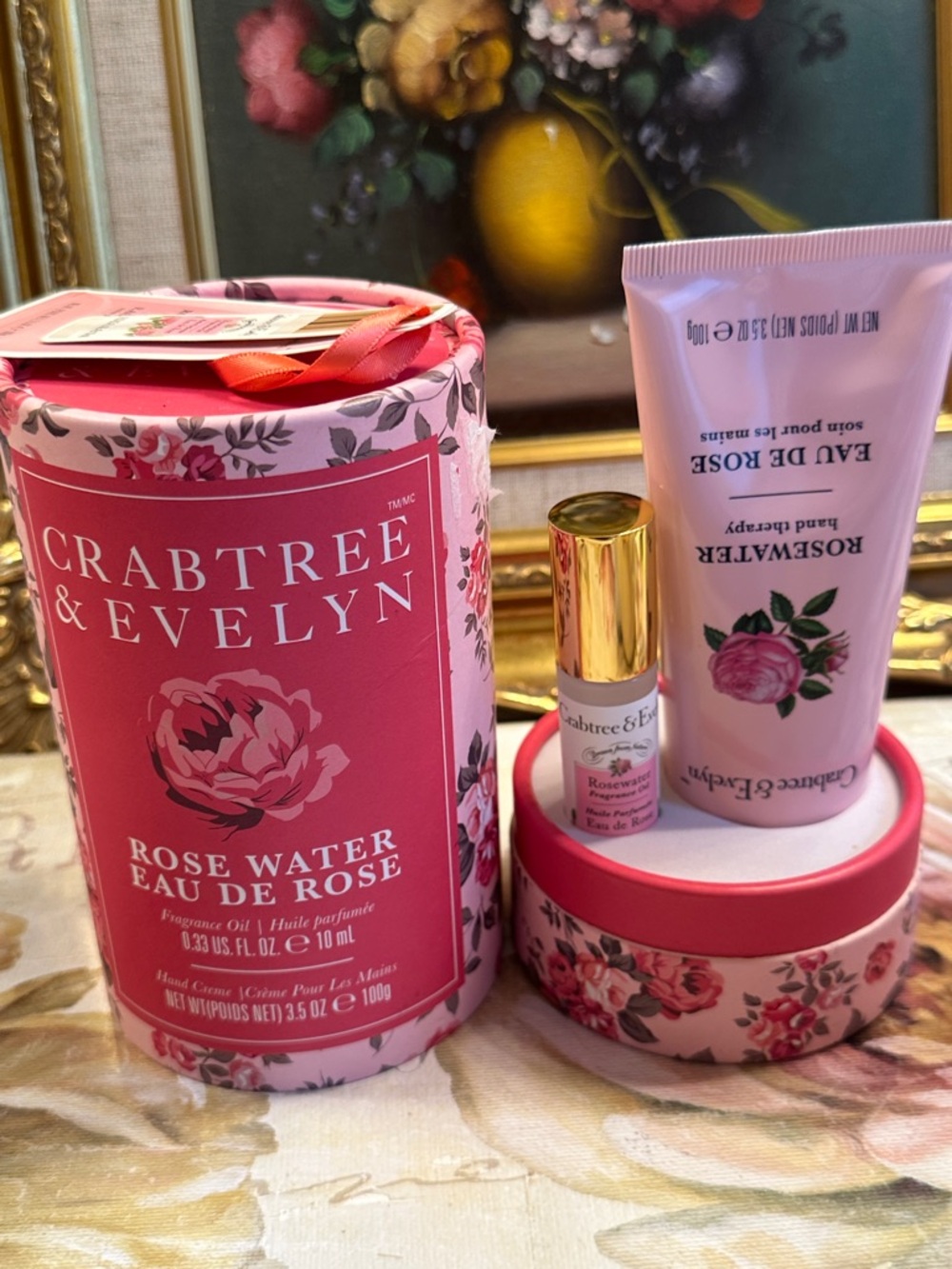 Crabtree & Evelyn Rose Water Eau de Rose Creme & Fragrant Oil Set